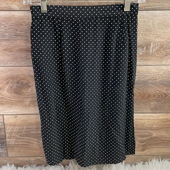 Ladies Petite Polka Dot Pencil Mini Skirt, Size Medium, Black White Polka Dots - Picture 1 of 7